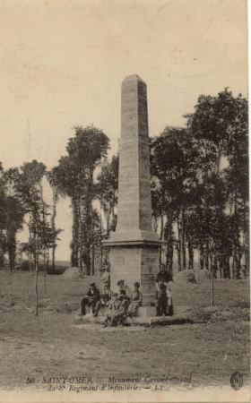 Cette colonne qui se trouvait sur l'esplanade a été déplacée de quelques centaines de mètres rue du Colonel Doyen, dessus sont gravés les noms des régiments du 8 éme de ligne ainsi que les différents champs de bataille où ils se sont illustrés. 